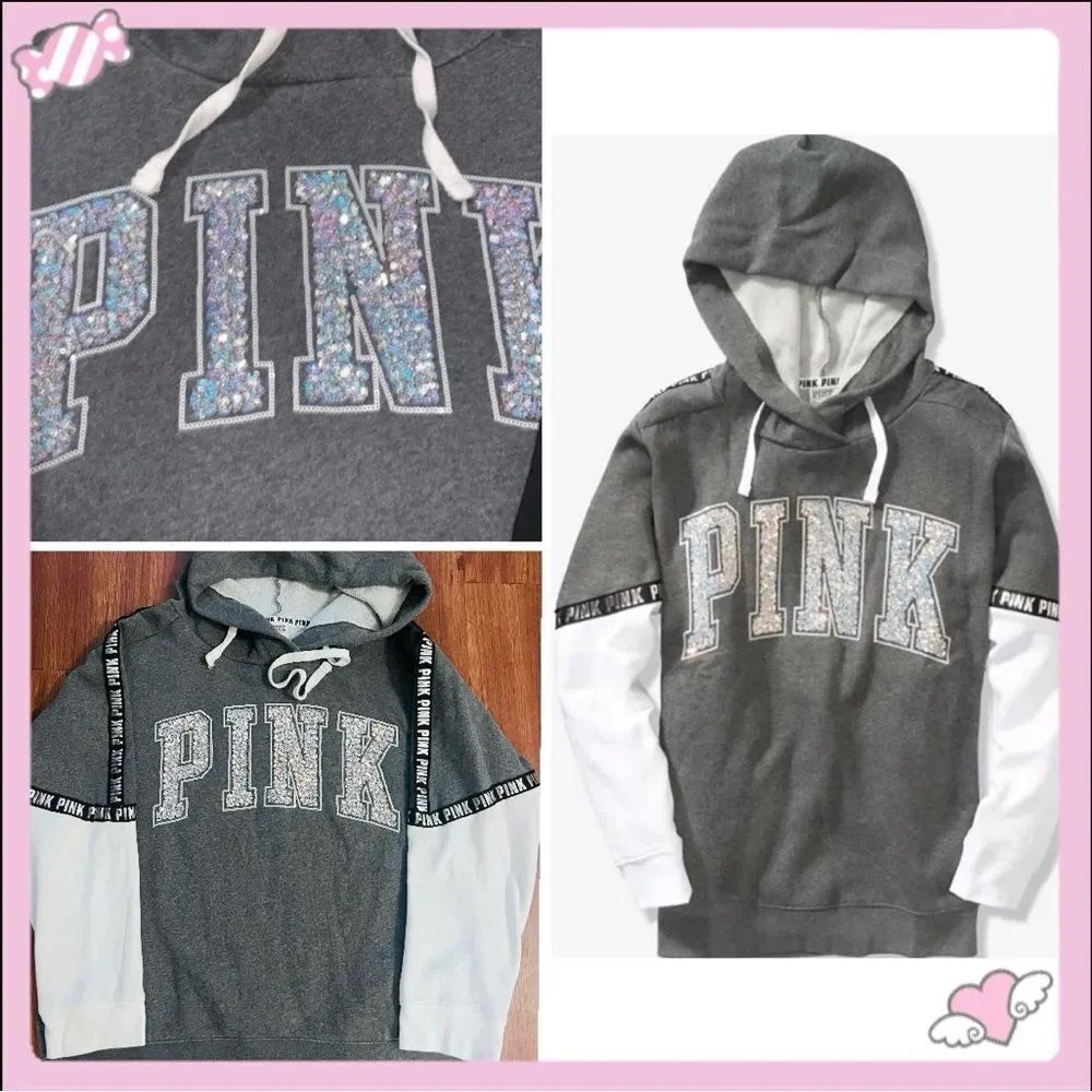 VS PINK MERMAID CRYSTAL BLING HOODIE XL